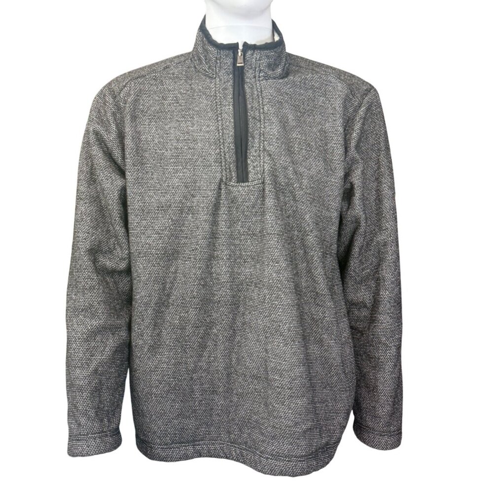 Orvis Half-Zip Fleece-Lined Pullover Gray Heather Size Large Warm Winter Layer